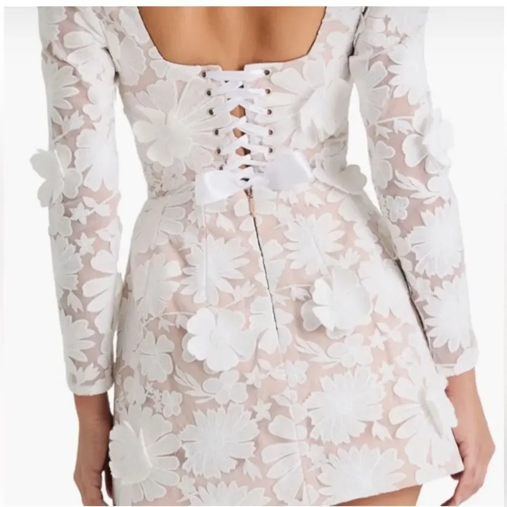 NWT Helsi Ellen Flower Appliqué Long Sleeve Mini Dress